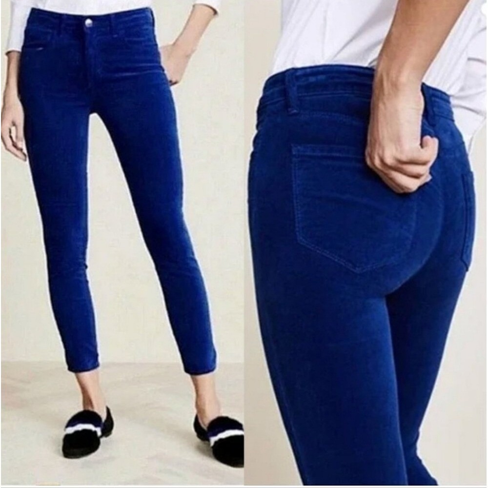 L'AGENCE Blue Ankle Cropped Jeans with Modern Fit